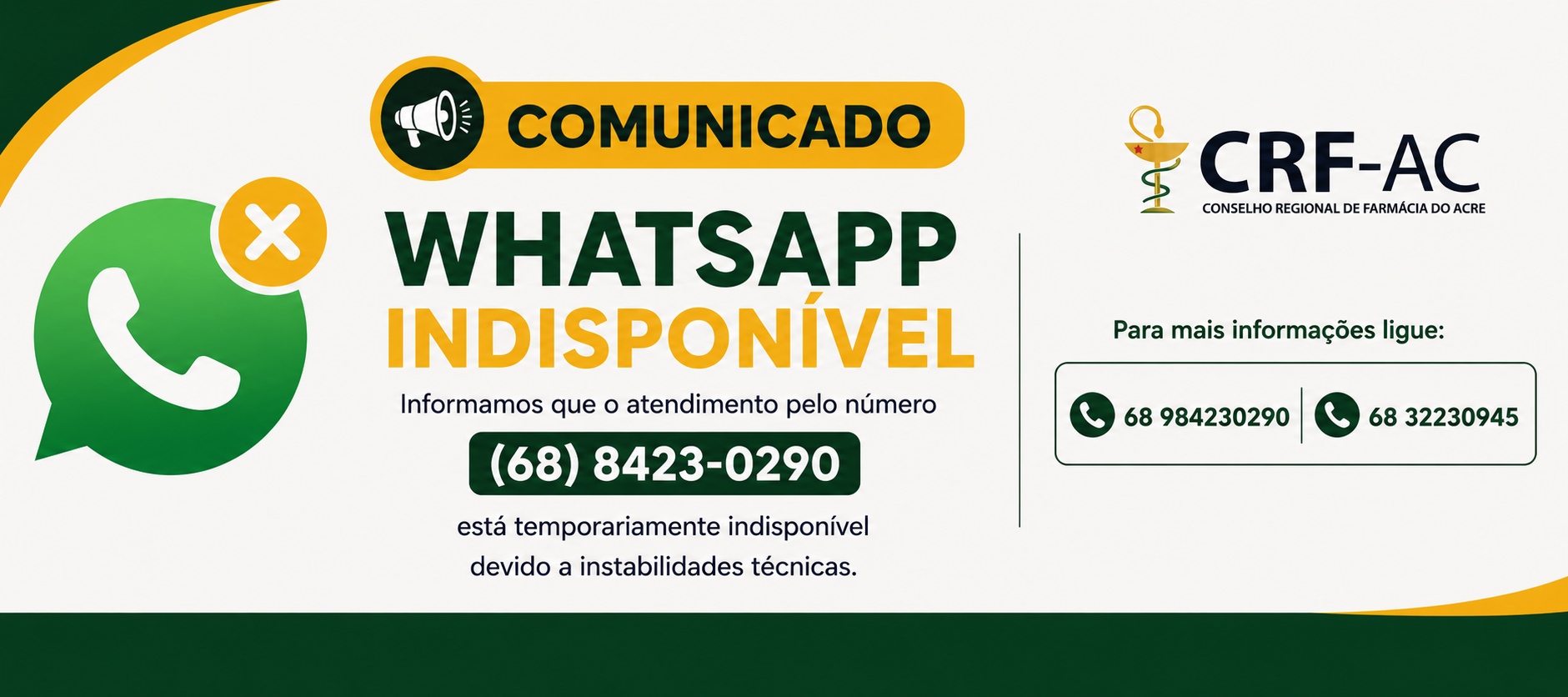 WHATSAPP INDISPONÍVEL. 